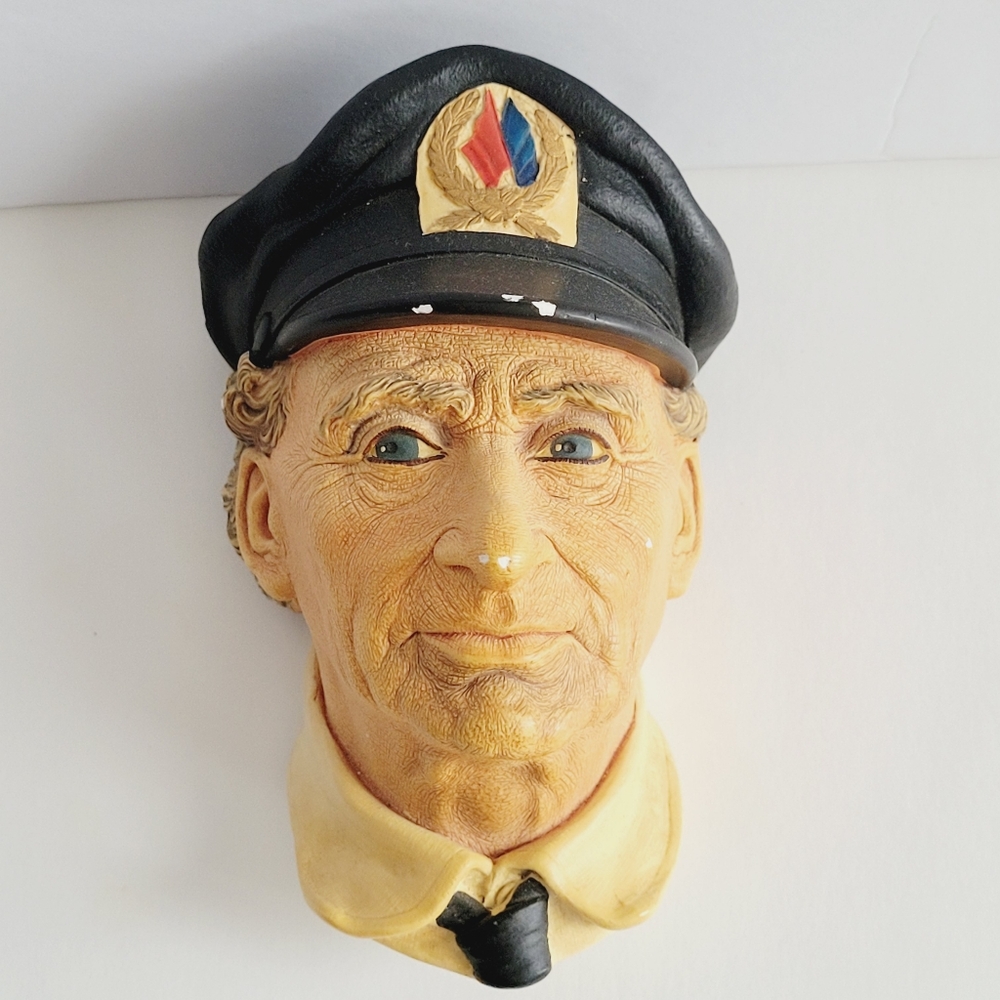 Vintage Bossons Chalkware Head Sea Captain Congleton England Magical Models 70's